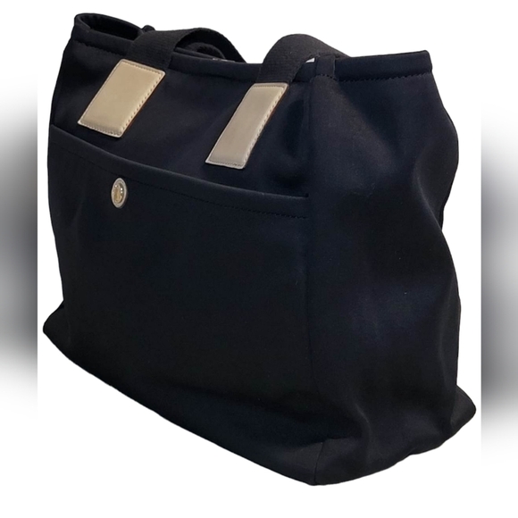 BURBERRY LONDON Black Canvas Tote Bag Made in Italy - Picture 2 of 15